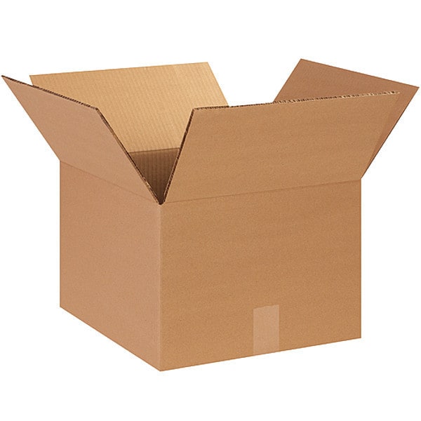 Double Wall Corrugated Boxes, 14" x 14" x 12", Kraft, 15/Bundle