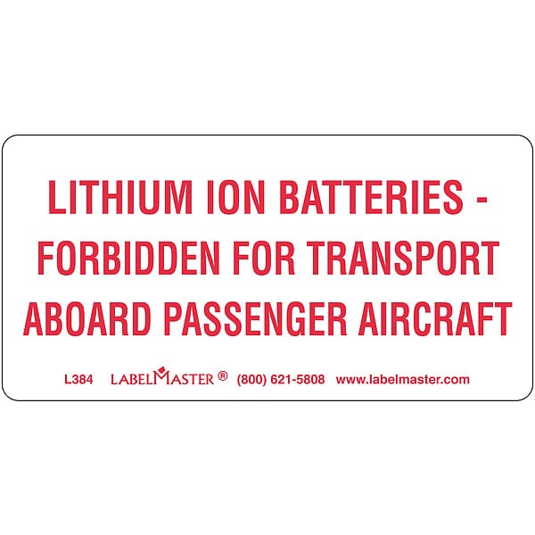 Lithium ION Battery Label, 500 per Roll