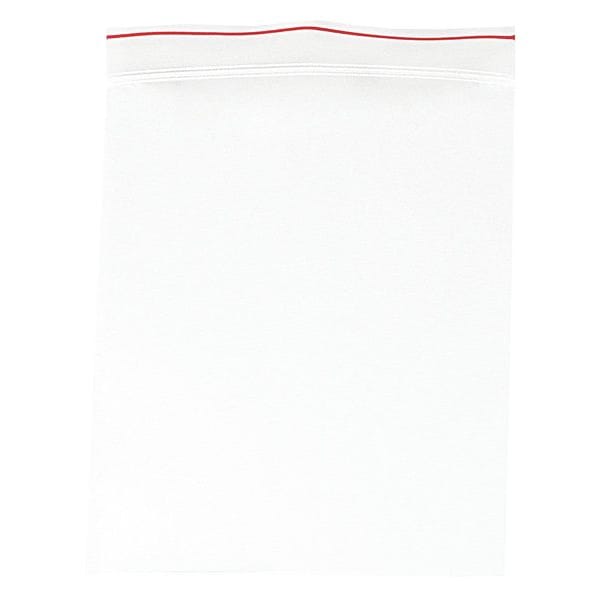 Reclosable Poly Bag, Zip Seal, 13 in L, 10 in W, 4 mil Thick, Low Density Polyethylene (LDPE)