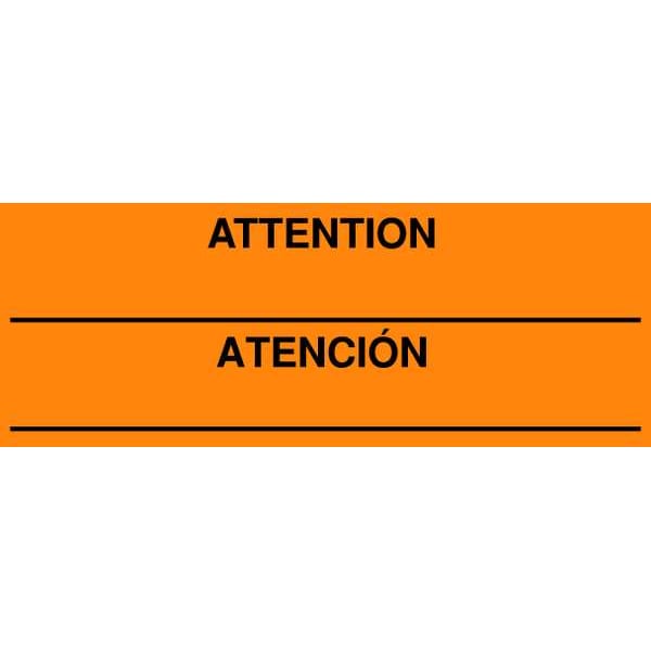 Bilingual Shipping Labels Attention/Atencion, Orange