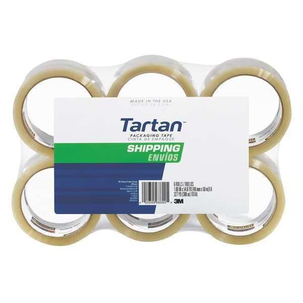 Packaging Tape, Clear, 2 in. Wx55 ydL, PK6