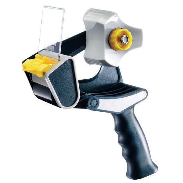 Handheld Tape Dispenser, 2 in Max. Tape Width. 5 1/2 in Tape Core Dia, Pistol, Plastic, Blue