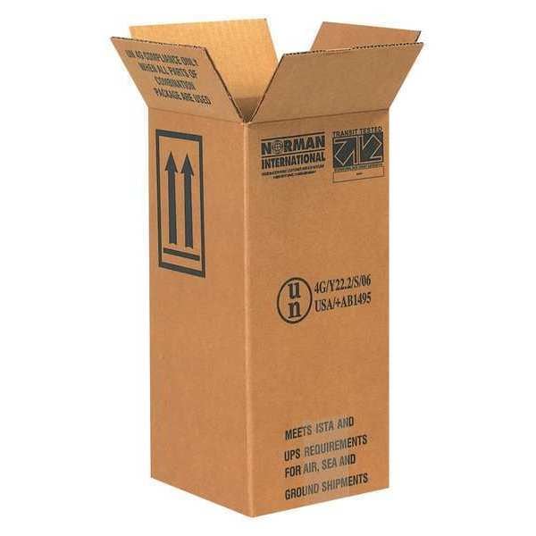 Plastic Jug Haz Mat Boxes, 1 - 1 Gallon, 6" x 6" x 12 3/4", Kraft, 20/Bundle