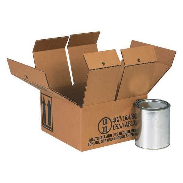 Haz Mat Boxes, 4 - 1 Quart, 9 7/16" x 9 7/16" x 5", Kraft, 25/Bundle