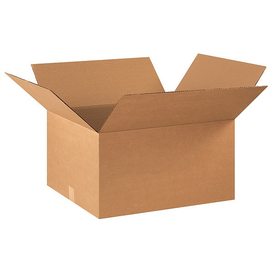 Corrugated Boxes, 22" x 18" x 12", Kraft, 15/Bundle