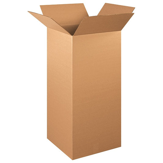 Tall Corrugated Boxes, 16" x 16" x 36", Kraft, 10/Bundle
