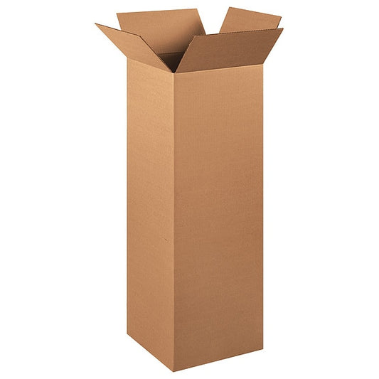 Tall Corrugated Boxes, 12" x 12" x 36", Kraft, 15/Bundle
