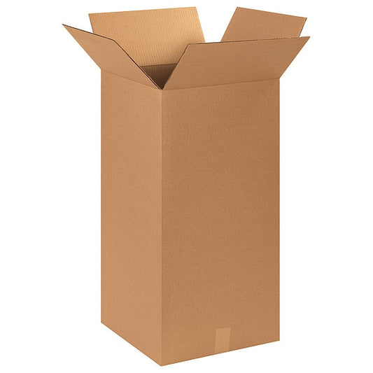 Tall Corrugated Boxes, 15" x 15" x 30", Kraft, 15/Bundle