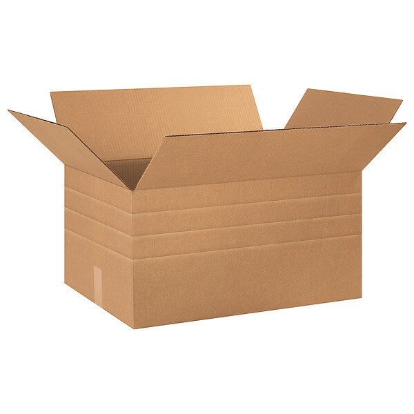 Multi-Depth Corrugated Boxes, 24" x 16" x 12", Kraft, 15/Bundle