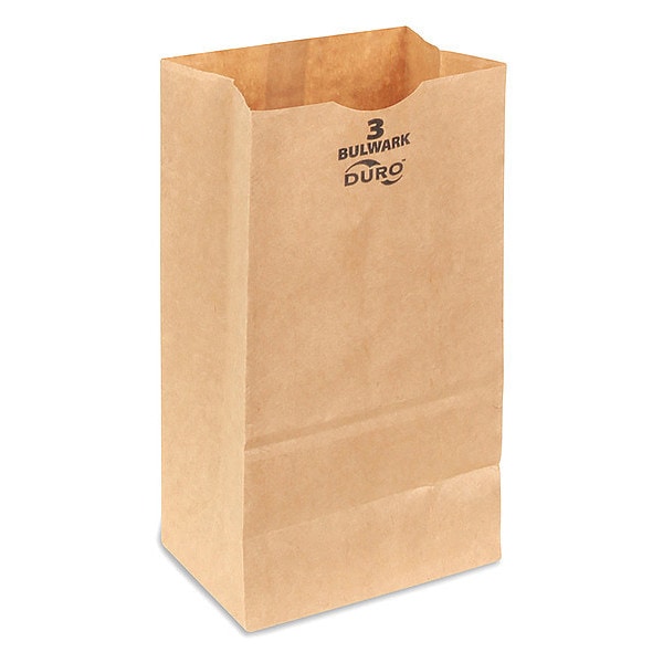 Grocery Bag, Brn, 8-9/16" L, 4-3/4" W, PK400