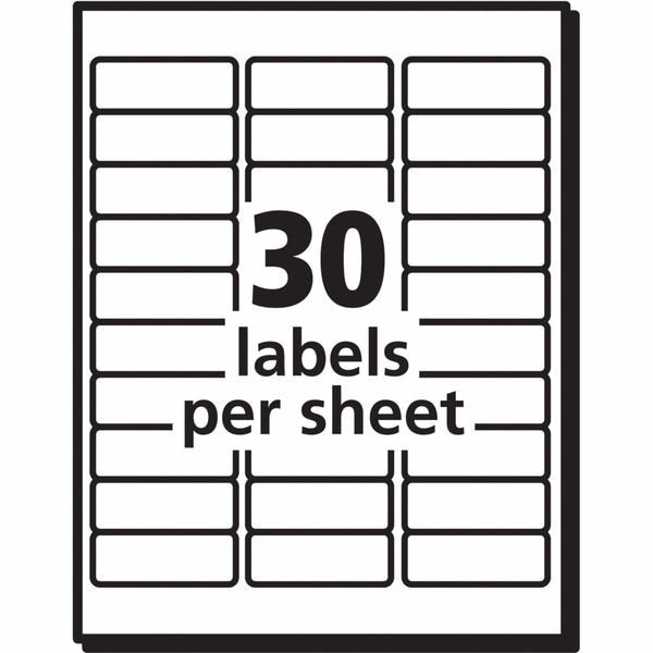 Avery® WeatherProof™ Mailing Labels with TrueBlock® Technology for Laser Printers 5520, 1" x 2-5/8", 1500PK