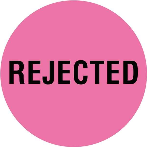 Circle Inventory Control Label, Rejected, Pink, Pk1000