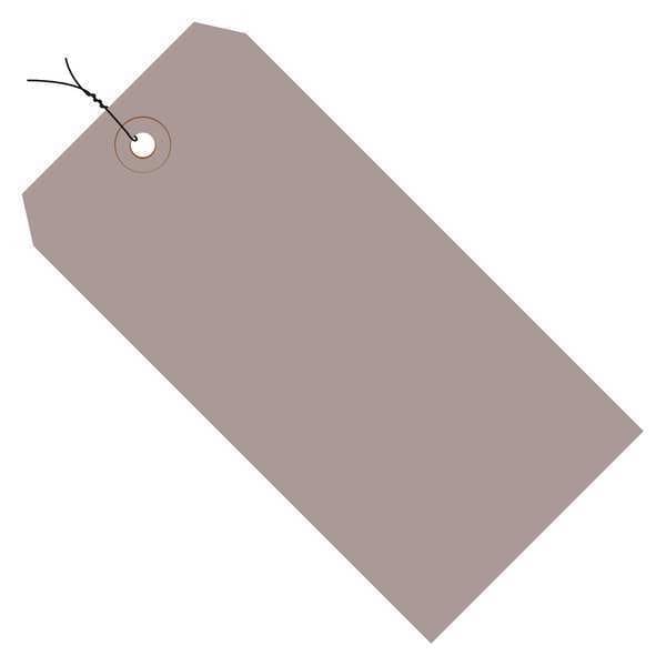 Shipping Tags, Pre-Wired, 13 Pt., 4 3/4" x 2 3/8", Gray, 1000/Case