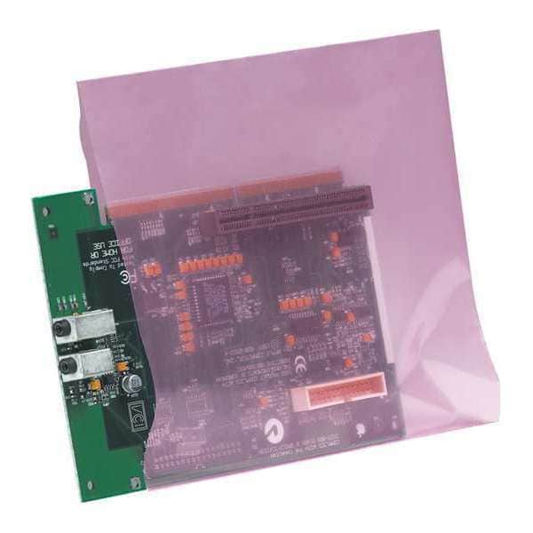 Anti-Static Poly Bags, 9" x 12", 4 mil, Pink, 1000 PK