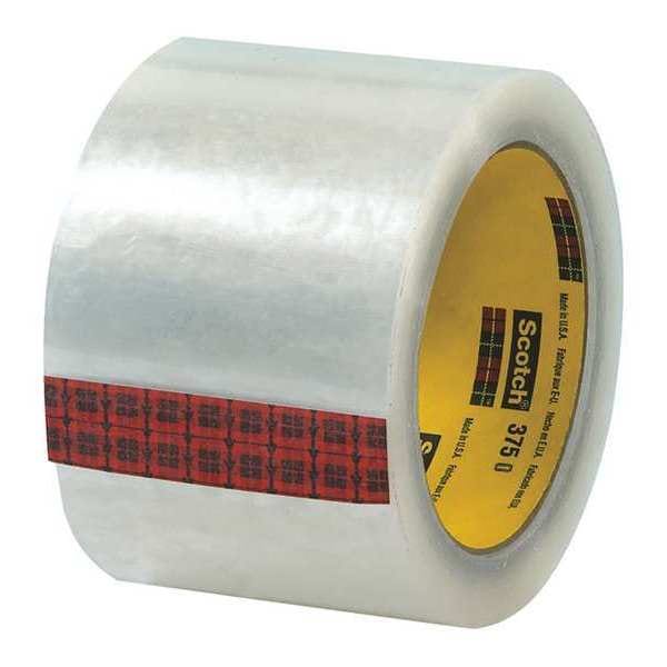 3M™ 375 Carton Sealing Tape, 3.1 Mil, 3" x 55 yds., Clear, 6/Case