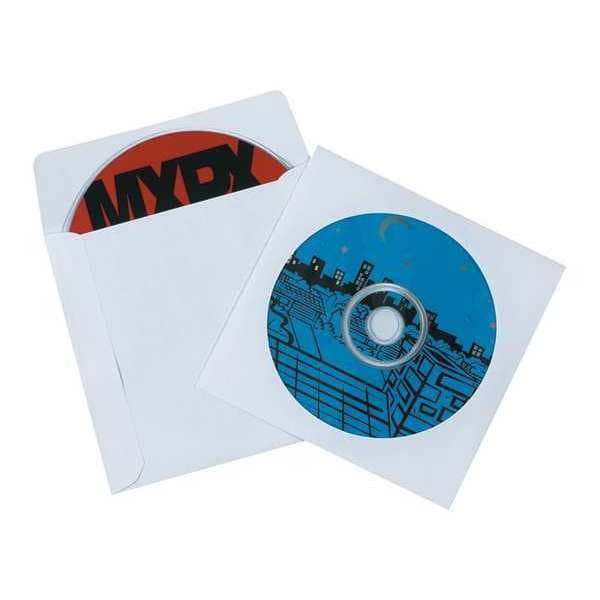 CD Sleeves, Paper Windowed, 4 7/8" x 5", Clear/White, 500/case
