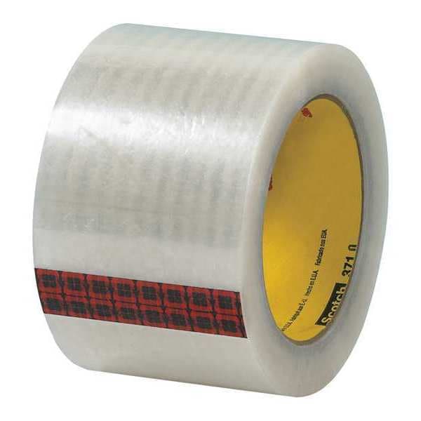 3M™ 371 Carton Sealing Tape, 1.9 Mil, 3" x 55 yds., Clear, 24/Case