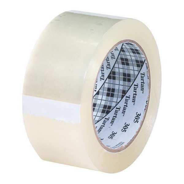 3M™ 305 Carton Sealing Tape, 1.8 Mil, 2" x 110 yds., Clear, 6/Case