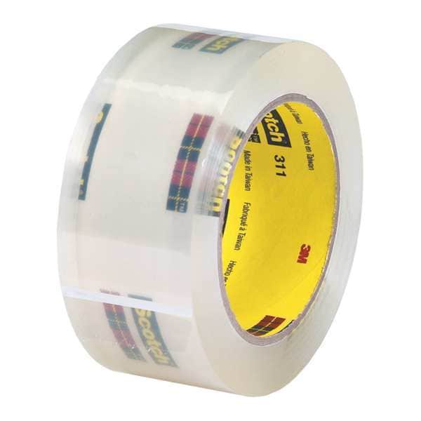3M™ 311 Carton Sealing Tape, 2.0 Mil, 2" x 110 yds., Clear, 6/Case