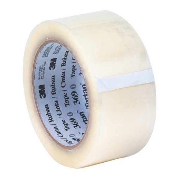 3M™ 369 Carton Sealing Tape, 1.6 Mil, 2" x 110 yds., Clear, 6/Case