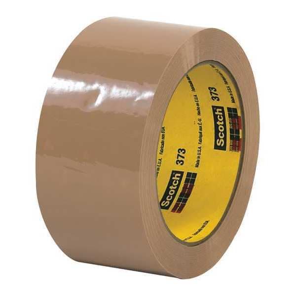 3M™ 373 Carton Sealing Tape, 2.5 Mil, 2" x 55 yds., Tan, 6/Case