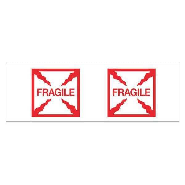 Tape Logic® Pre-Printed Carton Sealing Tape, "Fragile (Box)", 2.2 Mil, 2" x 55 yds., Red/White, 36/Case