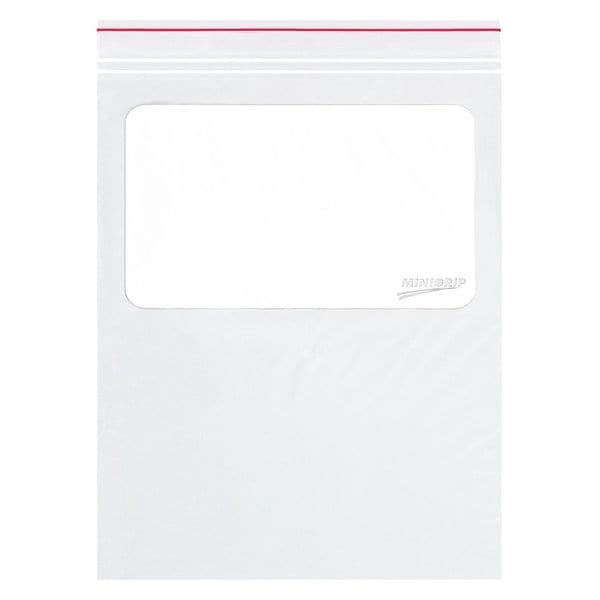 Reclosable Poly Bag, 8" L, 10" W, 2 mil Thick