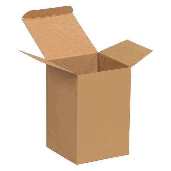 Reverse Tuck Folding Cartons, 4" x 4" x 6", Kraft, 250/Case