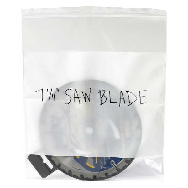 White Block Reclosable Poly Bags, 8" x 10", 6 mil, Clear, 1000 PK