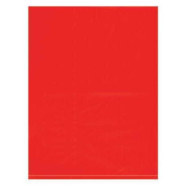 Flat Poly Bags, 9" x 12", 2 mil, Red, 1000 PK