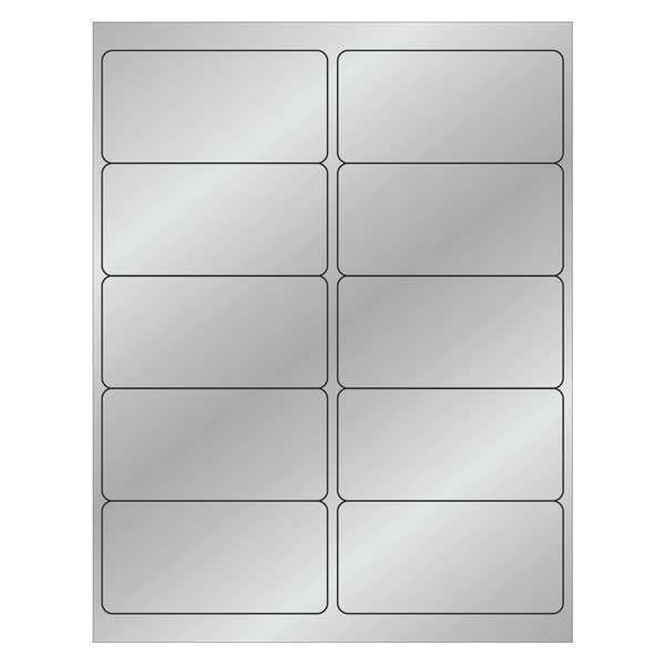 Tape Logic® Foil Rectangle Laser Labels, 4" x 2", Silver, 1000/Case