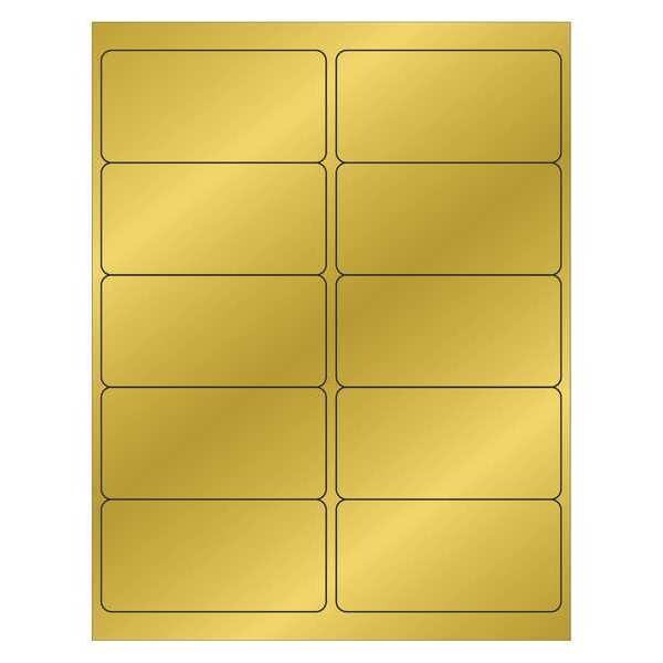 Tape Logic® Foil Rectangle Laser Labels, 4" x 2", Gold, 1000/Case