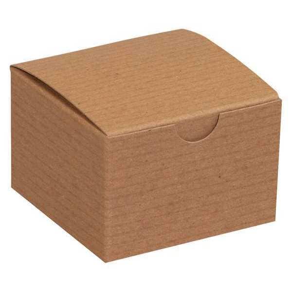 Gift Boxes, 3" x 3" x 2", Kraft, 100/Case