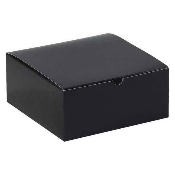 Gift Boxes, 8" x 8" x 3 1/2", Black Gloss, 100/Case