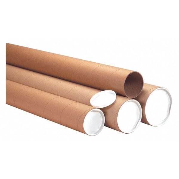 Heavy-Duty Kraft Mailing Tubes, 4" x 60", Kraft, 12/Case