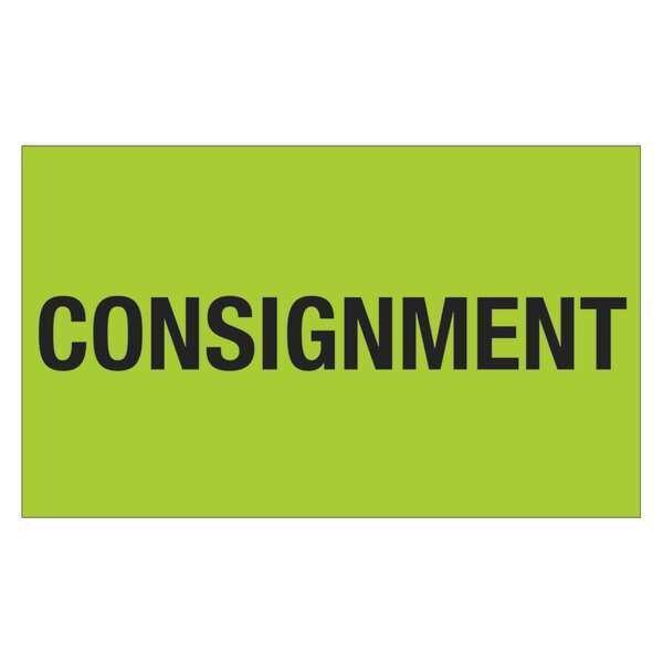 Tape Logic® Labels, "Consignment", 3" x 5", Fluorescent Green, 500/Roll