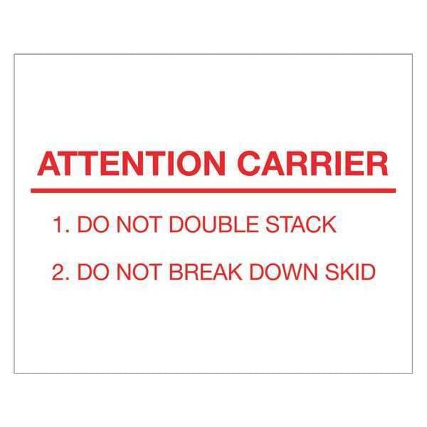 Tape Logic® Labels, "Attention Carrier", 8" x 10", Red/White, 250/Roll