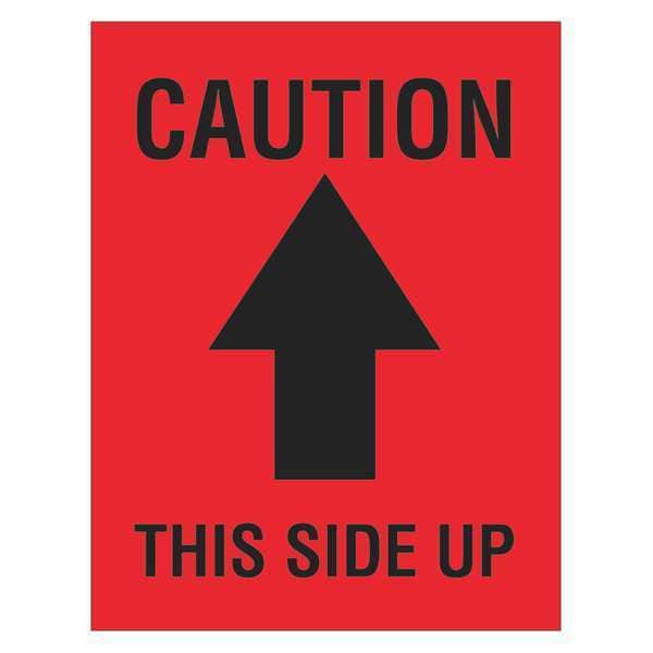 Tape Logic® Labels, "Caution This Side Up", Arrow, 4" x 3", Red/Black, 500/Roll