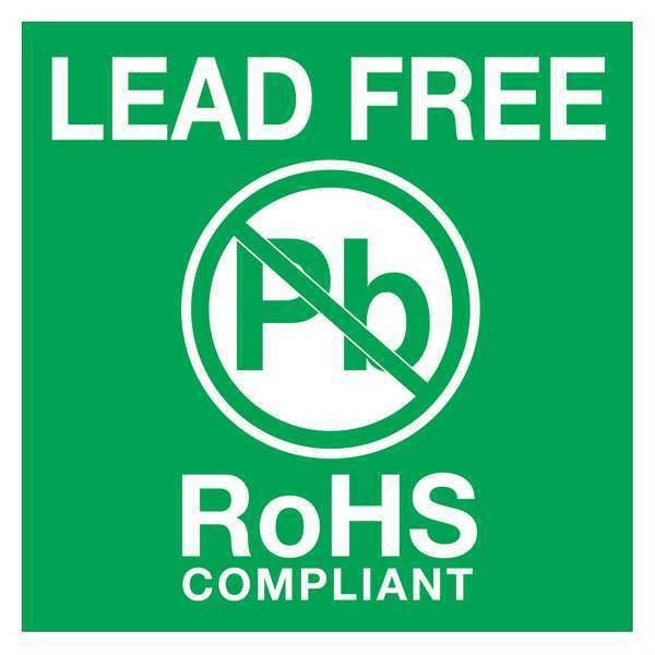 Tape Logic® Labels, "Lead Free RoHs Compliant", 2" x 2", Green/White, 500/Roll