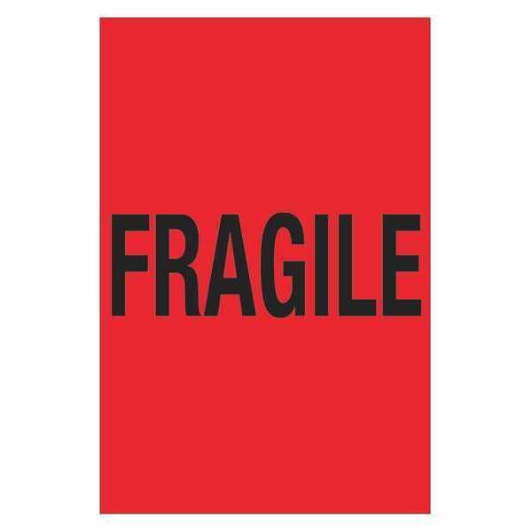 Tape Logic® Labels, "Fragile", 4" x 6", Fluorescent Red, 500/Roll