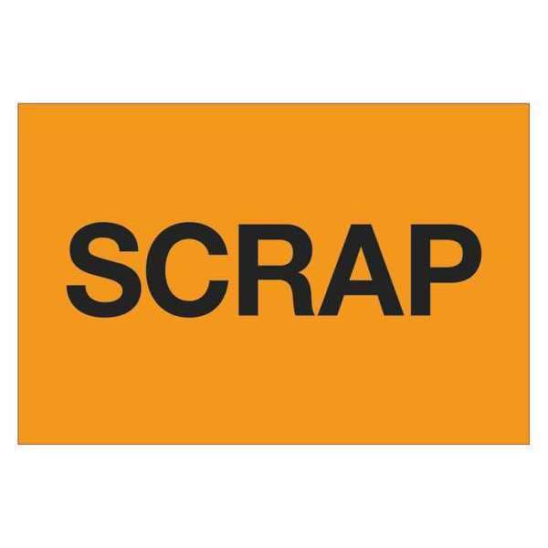 Tape Logic® Labels, "Scrap", 2" x 3", Fluorescent Orange, 500/Roll