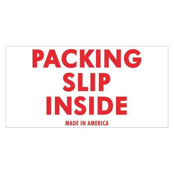 Tape Logic® Labels, "Packing Slip Inside", 2" x 4", Red/White, 500/Roll