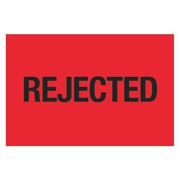 Tape Logic® Labels, "Rejected", 2" x 3", Fluorescent Red, 500/Roll