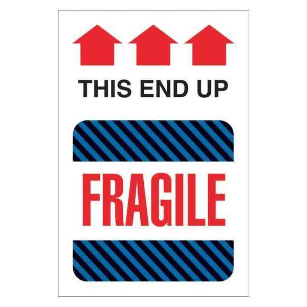 Tape Logic® Labels, "This End Up - Fragile", 4" x 6", Multiple, 500/Roll