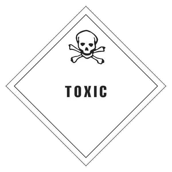 Tape Logic® Labels, "Toxic", 4" x 4, Black/White, 500/Roll