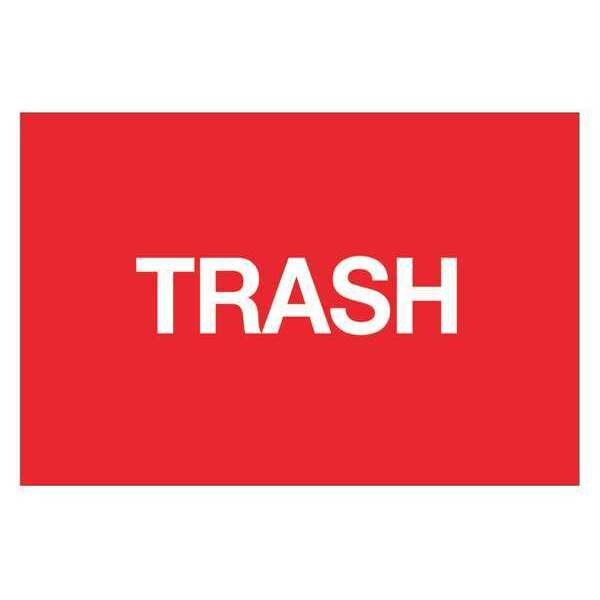 Tape Logic® Labels, "Trash", 2" x 3", Fluorescent Red, 500/Roll
