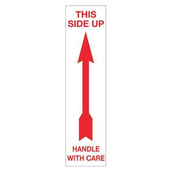 Tape Logic® Labels, "Up - Handle With Care", Arrow, 2 1/2" x 7", Red/White, 500/Roll