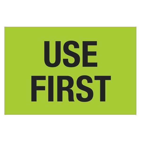 Tape Logic® Labels, "Use First", 2" x 3", Fluorescent Green, 500/Roll