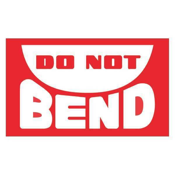Tape Logic® Labels, "Do Not Bend", 3" x 5", Red/White, 500/Roll