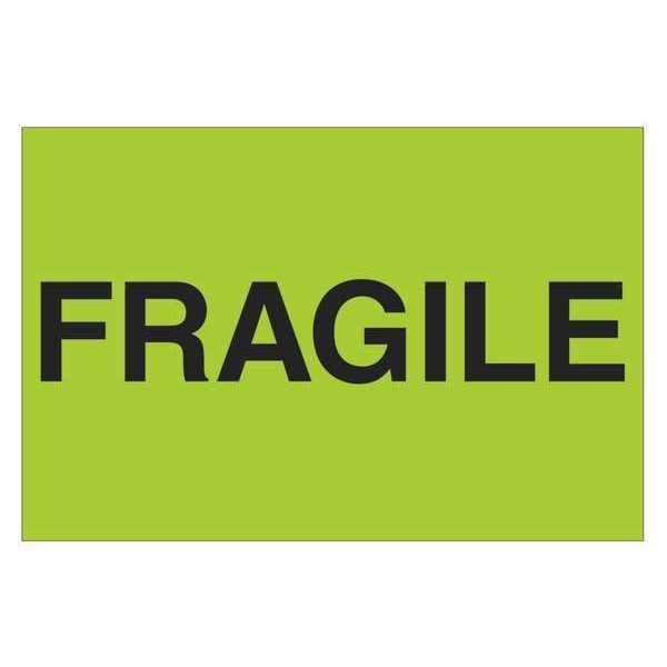 Tape Logic® Labels, "Fragile", 2" x 3", Fluorescent Green, 500/Roll